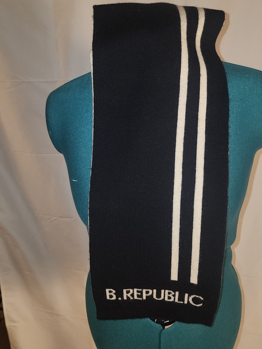 Banana Republic Navy and White Stripe B. Republic Knit Scarf